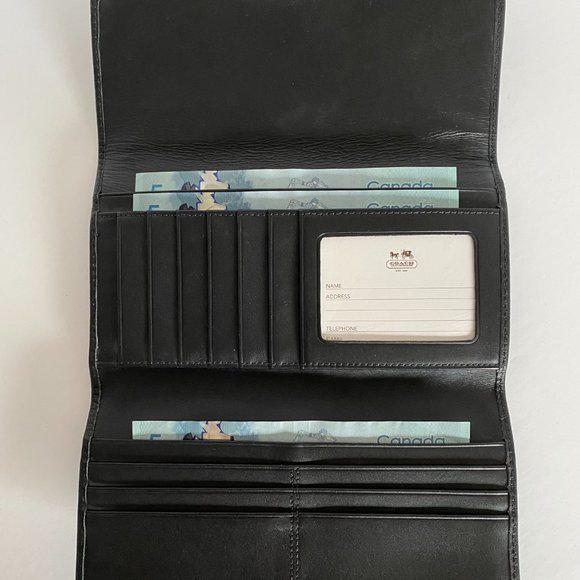 ***SOLD*** Classic Coach Black Leather Folding Wallet. - Picture 4 of 7